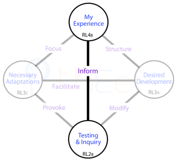 Reality check via Channels between RL4-Experience and RL2-Inquiry Centres.